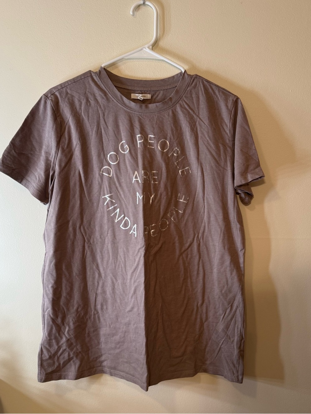 Maurices Taupe Graphic 'Dog People Are My Kinda People' Short Sleeve Tee